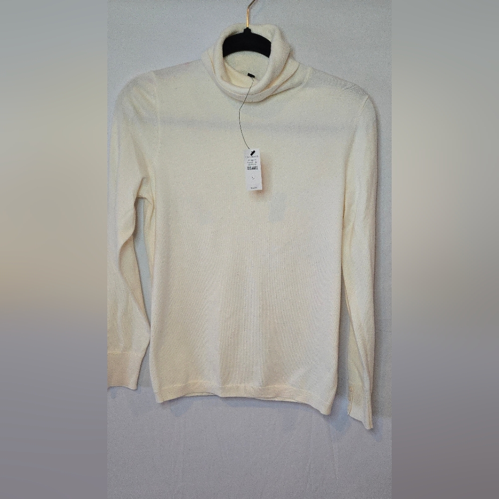 NWT Talbots Off White Cream Turtleneck Sweater Women's Small